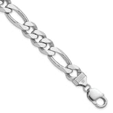 Sterling Silver Rhodium-Rhodium-Plated 10.75mm Figaro Chain